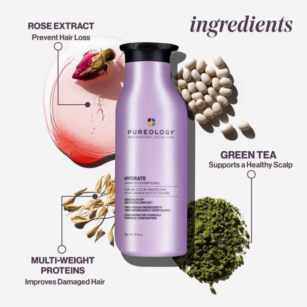 Pureology HYDRATE Shampoo and Conditioner 9 oz Duo & Color Fanatic Spray Set - Picture 2 of 6